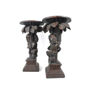 "Monkey in a Tree" Candle Holder Set